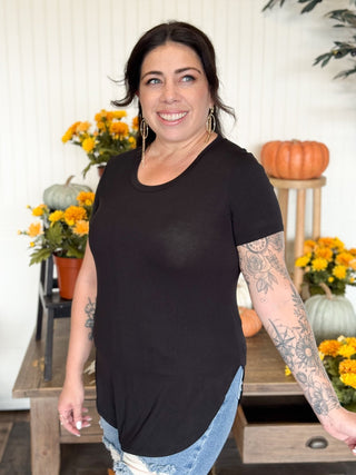 Riley Jersey Tailored Top, Black - 130 Basics - The Farmhouse