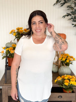 Riley Jersey Tailored Top, Off White - 130 Basics - The Farmhouse