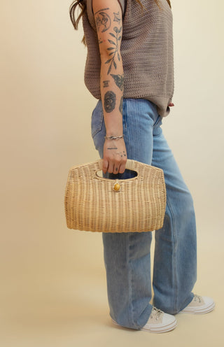 Riley Rattan Clutch Purse - 280 Bags - The Farmhouse