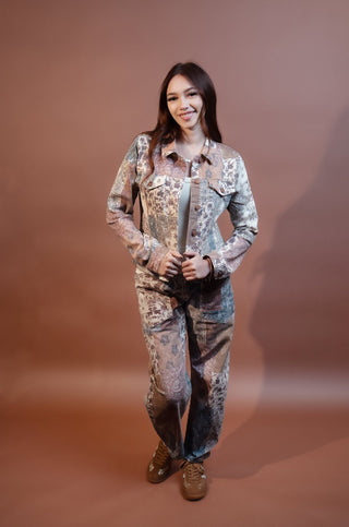 RISEN Women's Paisley Saddle Denim Jacket - 160 Outerwear - The Farmhouse
