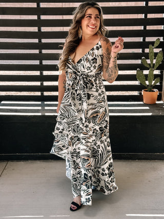 Run Away With Me Elegant Wrap Dress, Floral Print - The Farmhouse