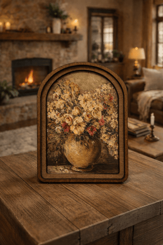 Rustic Floral Vase Arch Framed Art 6x8" - 420 Home Decor - The Farmhouse