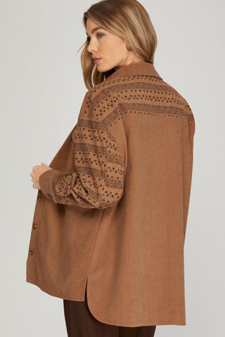 Rustic Trails Aztec Western Boho Shacket, Brown - The Farmhouse