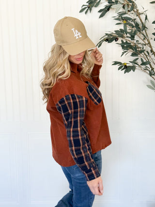 Rustwood Plaid Corduroy Shacket - 160 Outerwear - The Farmhouse