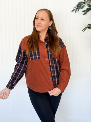Rustwood Plaid Corduroy Shacket - 160 Outerwear - The Farmhouse