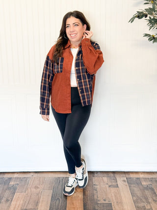 Rustwood Plaid Corduroy Shacket - 160 Outerwear - The Farmhouse