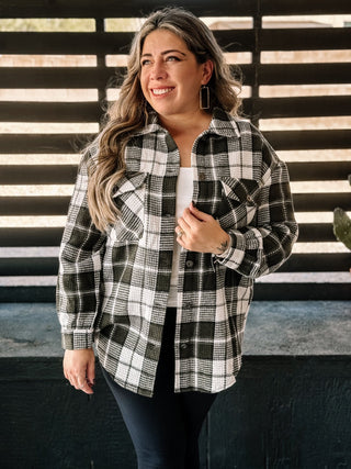 Saddle and Sage Western Boho Plaid Shacket, Olive - The Farmhouse