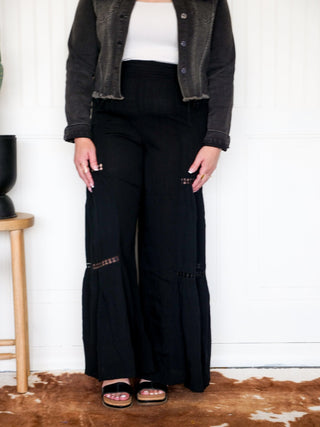 Saguaro Bloom Lace Pants, Black - 240 Pants - The Farmhouse
