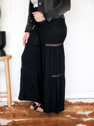 Saguaro Bloom Lace Pants, Black - 240 Pants - The Farmhouse