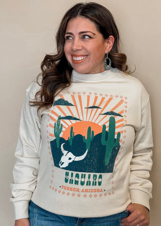 Saguaro Cactus Arizona Graphic Sweatshirt - Oat - The Farmhouse