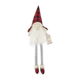 Santa Buffalo Plaid Dangle Leg Gnome - The Farmhouse