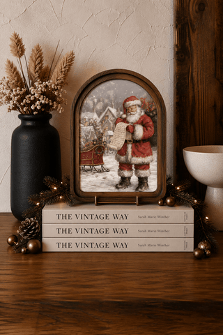 Santa List Christmas Arch Framed Art 6x8"