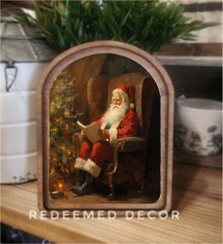Santa Reading Arch Framed Art 6x8" - 420 Home Decor - The Farmhouse
