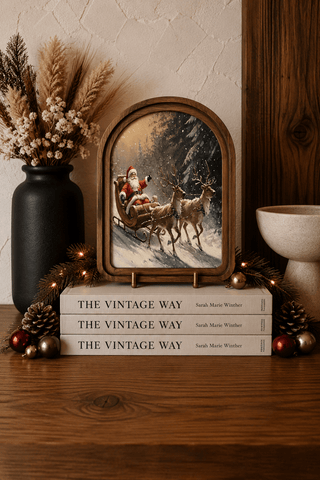 Santa Sleigh Arch Framed Art, 6x8" - 420 Home Decor - The Farmhouse