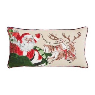 Santa Sleigh Painted Pillow - The Farmhouse