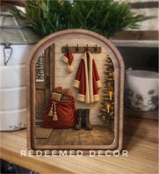 Santa Suit Arch Framed Art 6x8" - 420 Home Decor - The Farmhouse