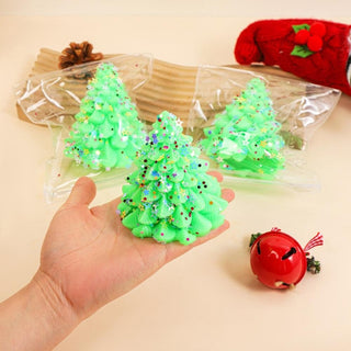 Glitter Christmas tree squishy toy for gifts and stockings