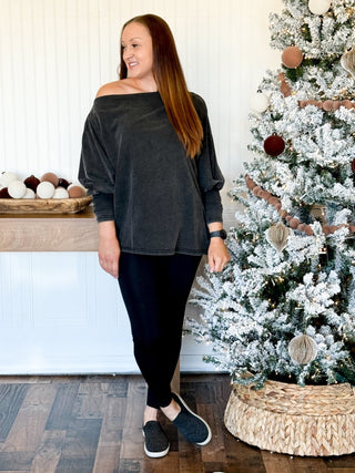 Savannah One Shoulder Washed Top - 100 Casual Tops - The Farmhouse