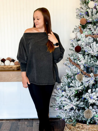 Savannah One Shoulder Washed Top - 100 Casual Tops - The Farmhouse
