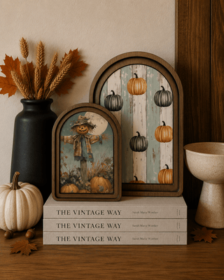 Scarecrow Canvas Art Set 11x8.25"+ 8x6" - 420 Home Decor - The Farmhouse