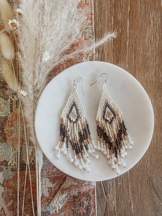 Seed Bead Earrings - Chocolate - The Farmhouse