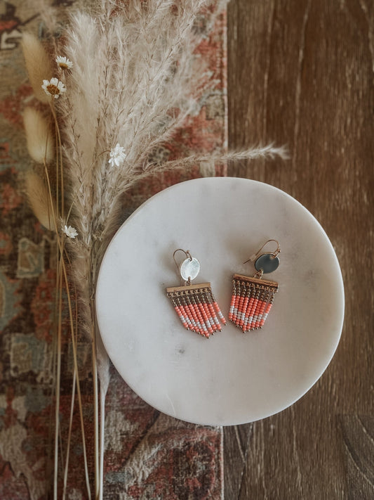 Seed Bead Mini Earrings - Flamingo - The Farmhouse