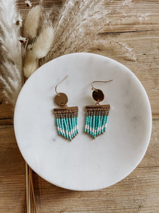 Seed Bead Turquoise Earrings - The Farmhouse