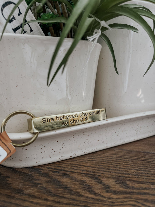 She Believed She Could - Cast Metal Keychain - The Farmhouse