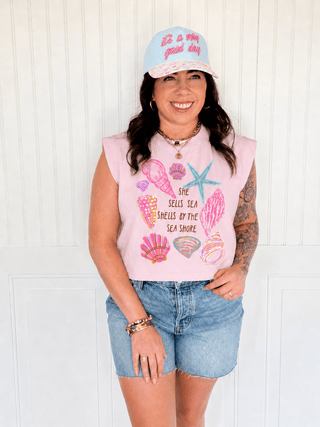 She Sells Seashells By The Sea Shore Tank - 120 Graphic Tees - The Farmhouse