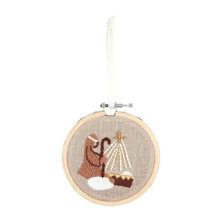 Shepherd Embroidered Hoop Ornament - The Farmhouse