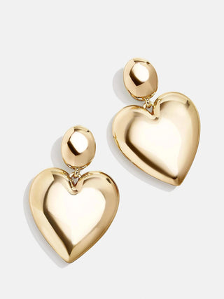 Sheri Earrings - Smooth Gold Heart - The Farmhouse