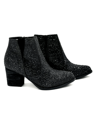 Shine Star Rhinestone Bootie in Black - 110 Fashion Boots - The Farmhouse