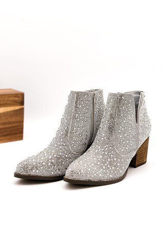 Shine Star Rhinestone Bootie in Silver - 110 Fashion Boots - The Farmhouse