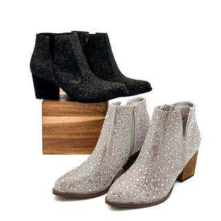 Shine Star Rhinestone Bootie in Silver - 110 Fashion Boots - The Farmhouse