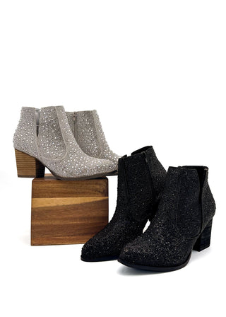Shine Star Rhinestone Bootie in Silver - 110 Fashion Boots - The Farmhouse