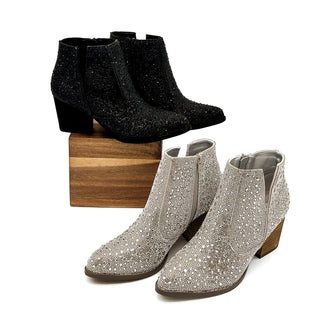 Shine Star Rhinestone Bootie in Silver - 110 Fashion Boots - The Farmhouse