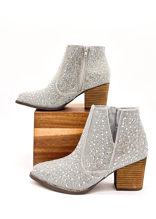 Shine Star Rhinestone Bootie in Silver - 110 Fashion Boots - The Farmhouse