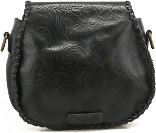BedStu Half Moon, Black Rustic Embossed