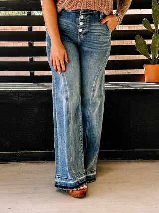 Siesta High Rise Denim Wide Leg Jeans - The Farmhouse