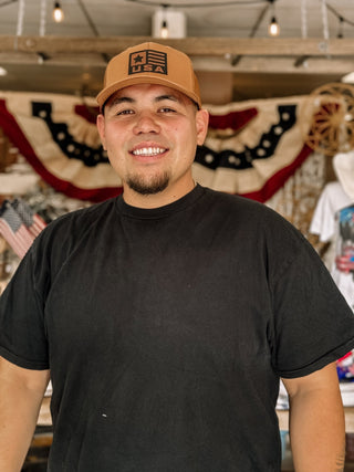 Single Star USA Snapback Hat - Caramel - The Farmhouse