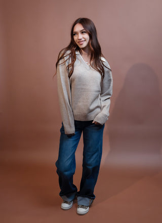 SKIES ARE BLUE Women's Cream & Sugar Collared Sweater - 140 Sweatshirts + Sweaters - The Farmhouse