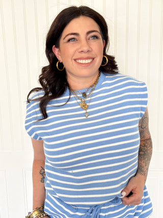 Sky Daydream Cloudy Knit Stripe Top - 100 Casual Tops - The Farmhouse