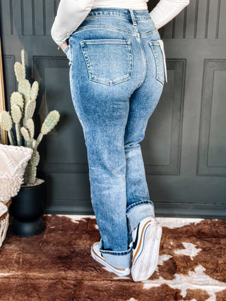 Sleek Sculpt High Rise Crop Tummy Control Denim Jeans - The Farmhouse