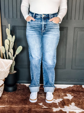 Sleek Sculpt High Rise Crop Tummy Control Denim Jeans - The Farmhouse