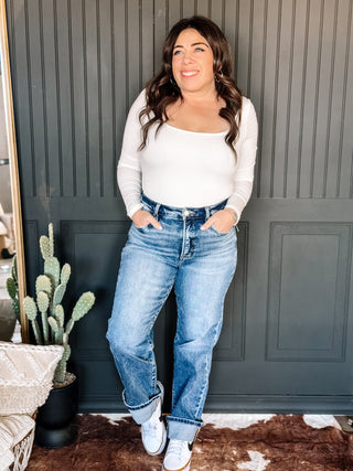 Sleek Sculpt High Rise Crop Tummy Control Denim Jeans - The Farmhouse