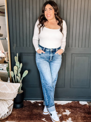 Sleek Sculpt High Rise Crop Tummy Control Denim Jeans - The Farmhouse