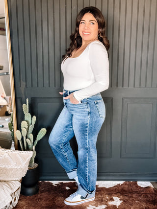 Sleek Sculpt High Rise Crop Tummy Control Denim Jeans - The Farmhouse