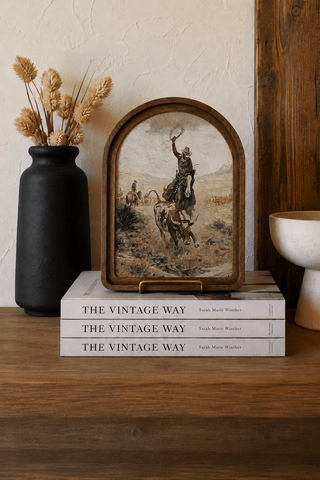 Southwest Cowboys 8.25x11" Arch Framed Art - 420 Home Decor - The Farmhouse
