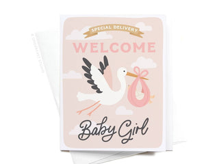 Special Delivery Welcome Baby Girl Greeting Card - 423 Stationery - The Farmhouse