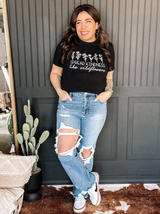 Spread Kindness Graphic Tee, Black - The Farmhouse